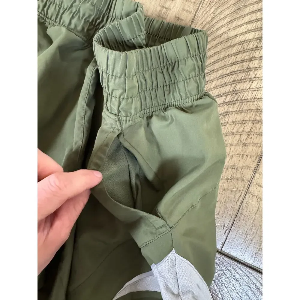Women’s Athletic Running Shorts Olive Green Size M Lined Workout